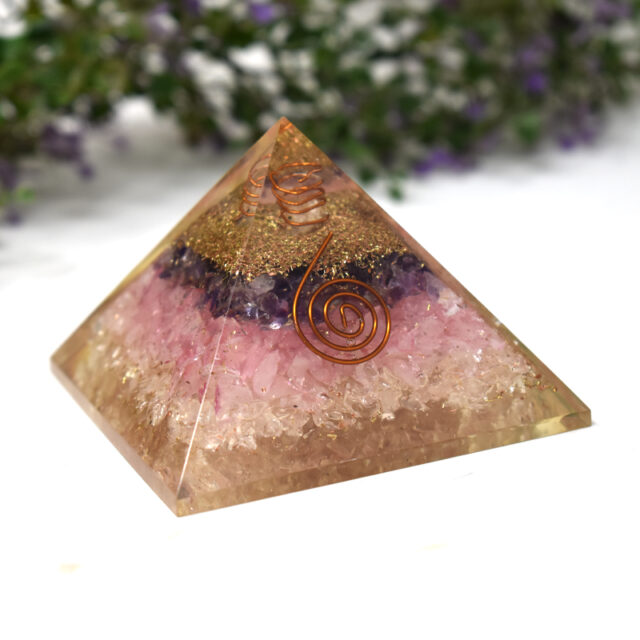Amethyst Rose Crystal Orgone Pyramid 1