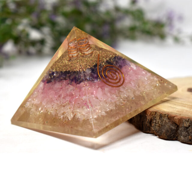 Amethyst Rose Crystal Orgone Pyramid 2