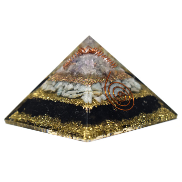 Black Tourmaline With Amazonite Orgone Pyramid