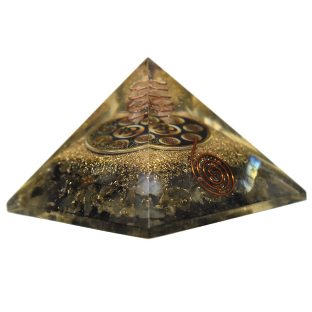 Labradorite Om Symbol Orgone Pyramid