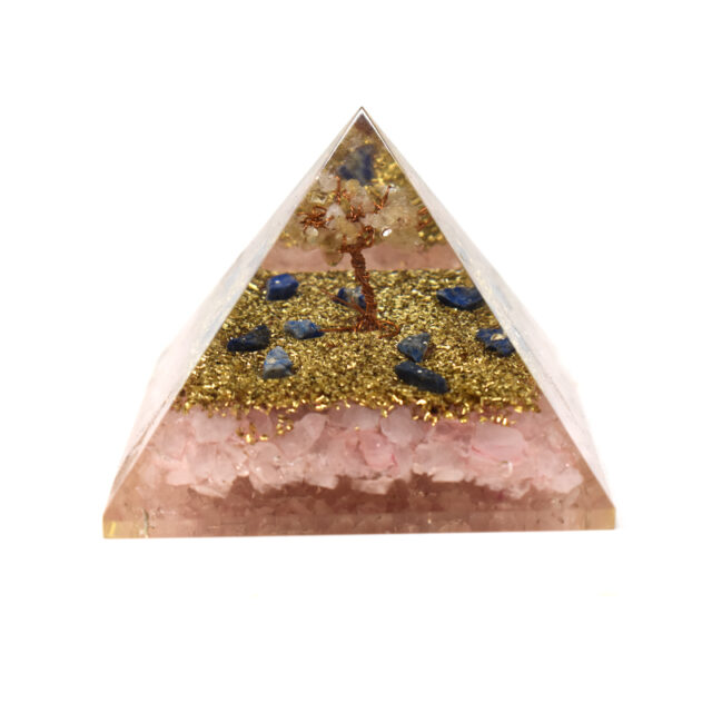 Rose Quartz With Tree Orgone Pyramid 4